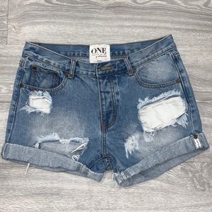 One Teaspoon Bandits High Waist Jean Shorts